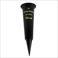 Black Grave Vase Cone Spike - Mum